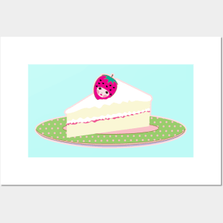 Strawberry Cake Girl Posters and Art